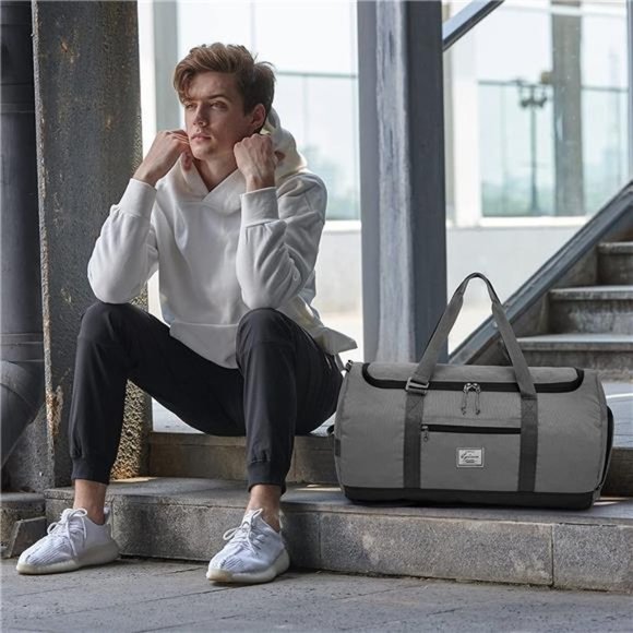 60l Duffle Bag for Men Gray - Picture 2 of 6